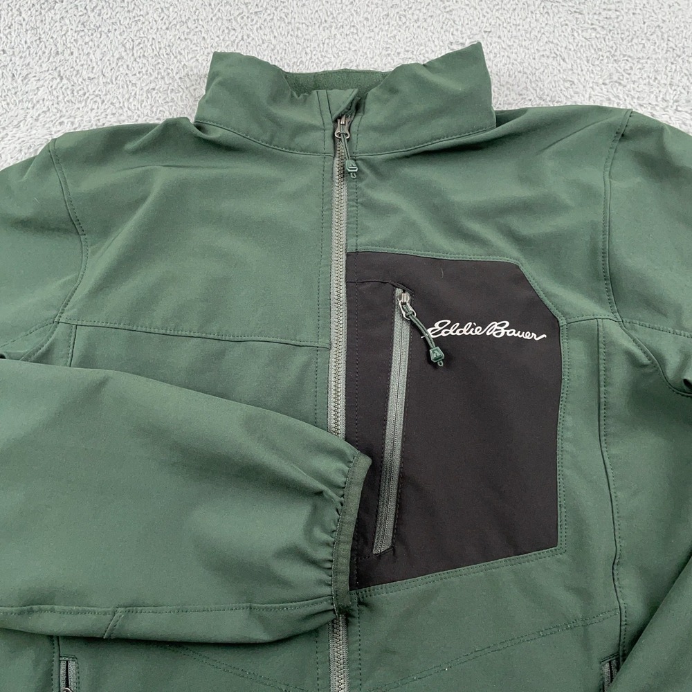 Eddie Bauer Jacket Mens Small Green First Ascent Full Zip Hiking Performance